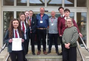 Rotarians Peter and Steven with Keswick School winners at the 2026 Design Awards.